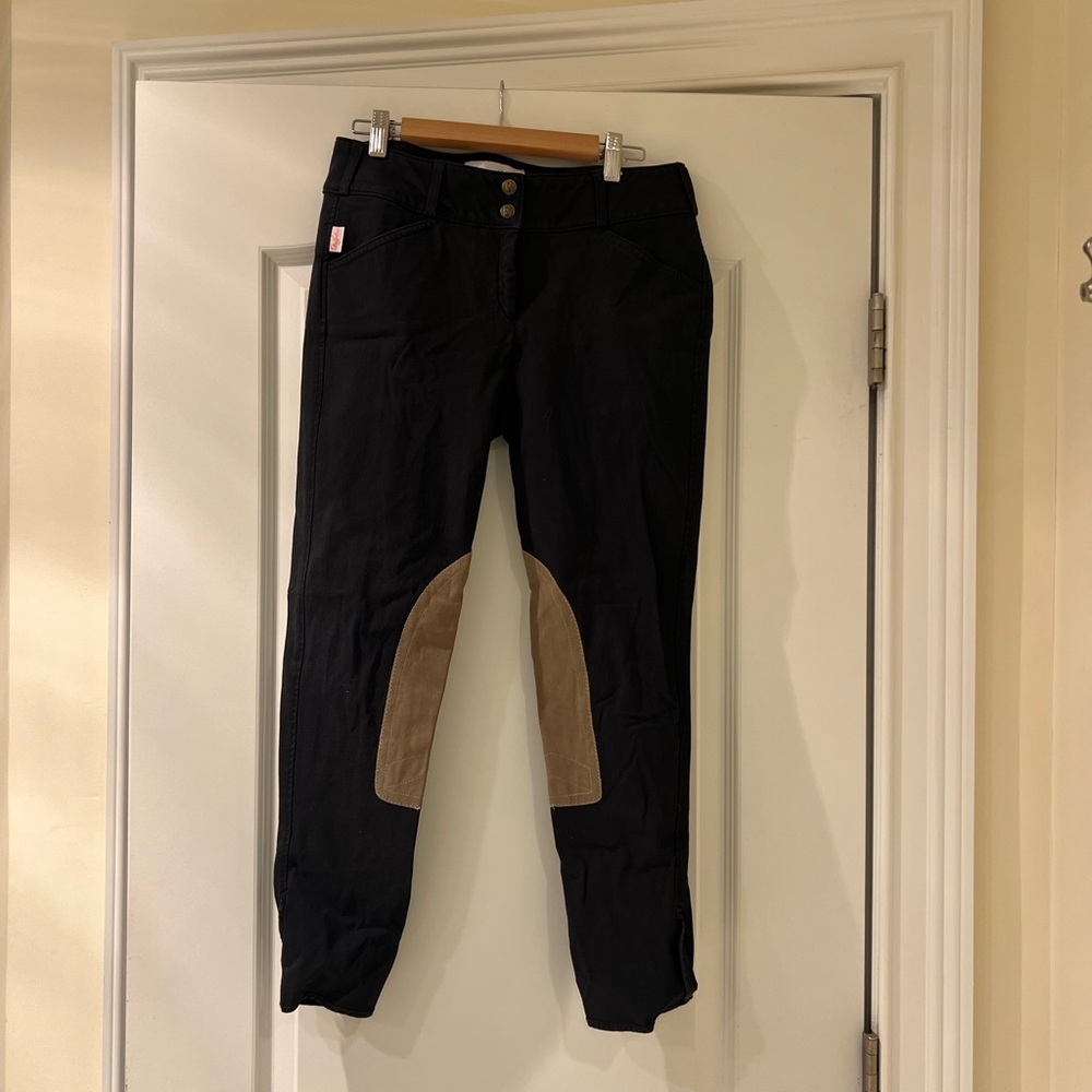 Tailored Sportsman Mid Rise Vintage Patch Two Tone Breeches 28 Black
